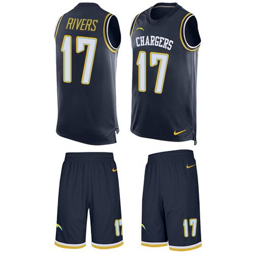 Nike Chargers #17 Philip Rivers Navy Blue Team Color Men's Stitched NFL Limited Tank Top Suit Jersey - Click Image to Close